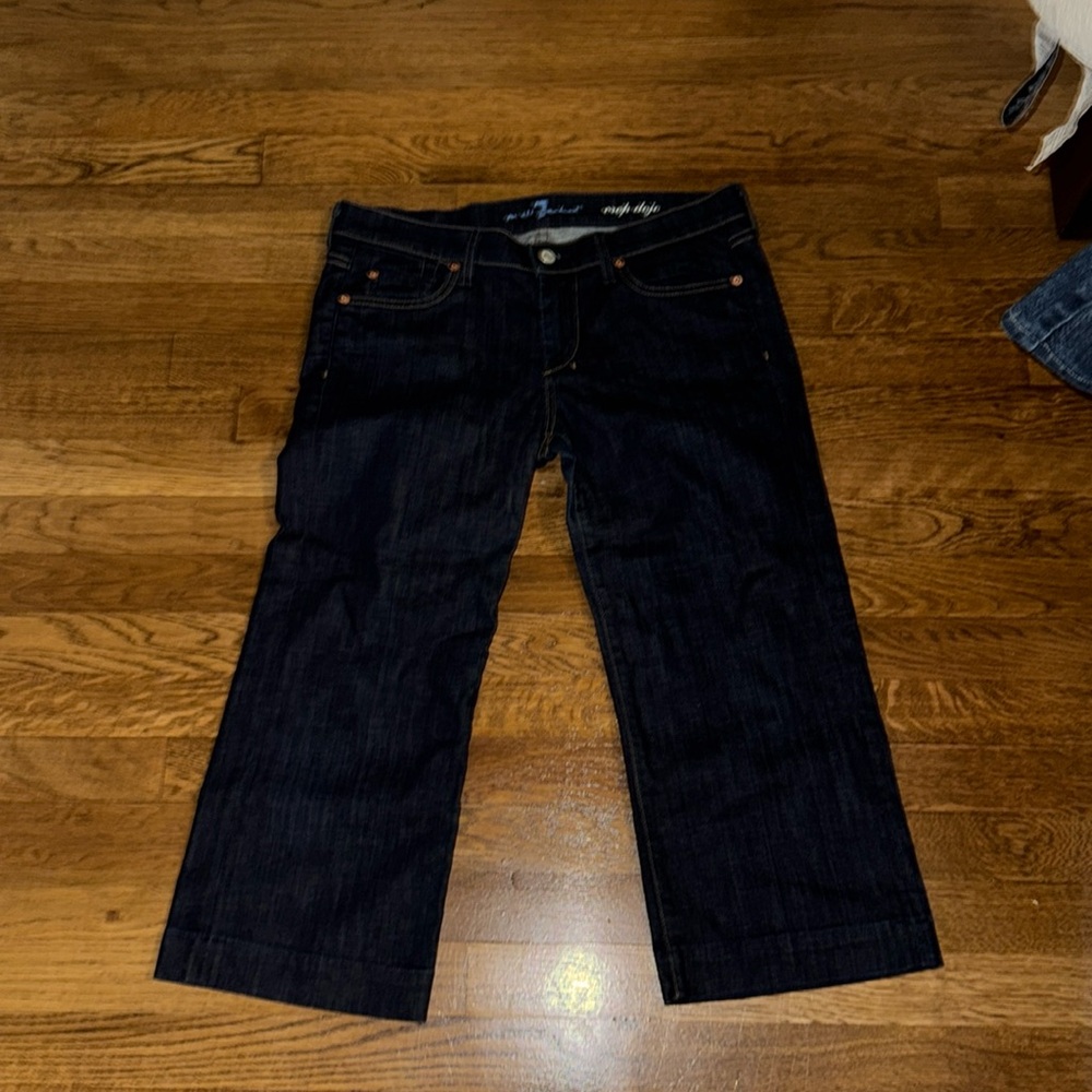 7 Of All Mankind Women's Dark Blue crop dojo jeans